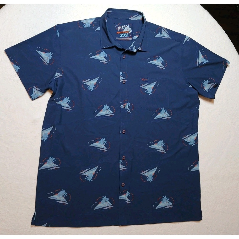 Retro Rifle Magnum 2 Shirt Mens 2XL Party Summer Cocktail Vacations Resort
